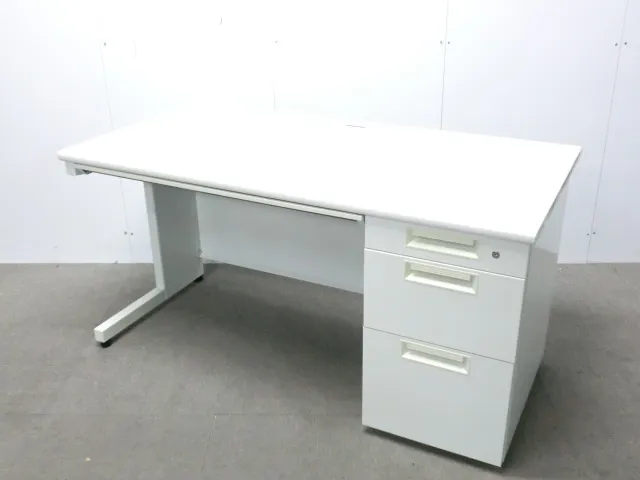 プラス / LEED / ホワイト / 【中古】 片袖デスク