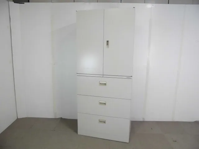 オカムラ/ニューグレー/上下連結書庫/【中古】