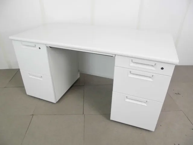 プラス/両袖デスク/ホワイト/【中古】
