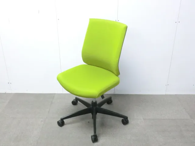 コクヨ/ウィザード3/ライトグリーン/【中古】OAチェア肘無
