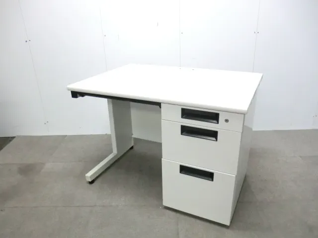 プラス/フラットライン/ ホワイト / 【中古】 片袖デスク