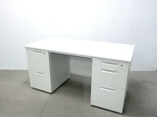 プラス / LEED / ホワイト / 【中古】 両袖デスク