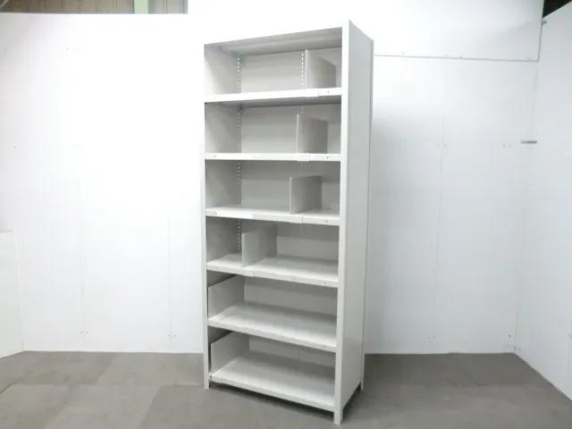 軽量棚 / ニューグレー / 【中古】天地7段